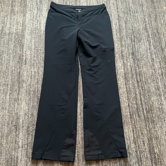 Athleta black soft shell ski pants, bottom zip, size 10 T - Picture 1 of 7
